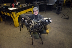 Student welded a deer statue