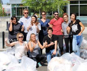 Community Focus Award students participating in the annual waste audit at RCC.