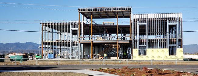 The Health Professions Center is under construction in October 2019.