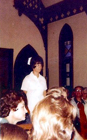 Millie Shawn graduating from the RCC Licensed Practical Nurse (LPN) program in 1974.