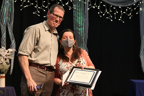 Portrait of Ted Helard and Whitney Barnard at 2022 Honors Night.