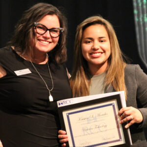 Kristen Morales, right, is pictured with business instructor Christina Wooten at the 2022 RCC Honors Night