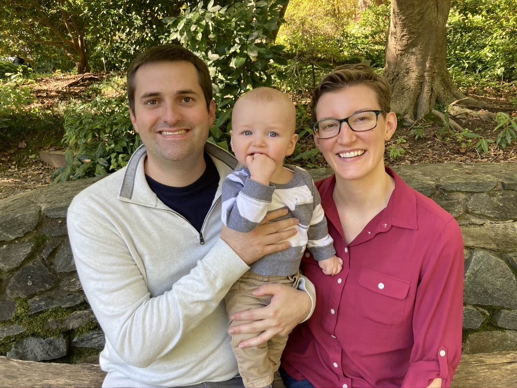 Nik Sorensen with his wife and baby