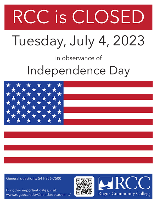 Image of the July 4 closure flyer.