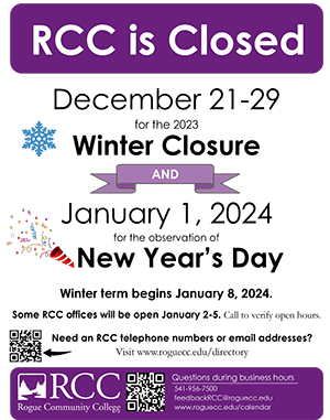 December closures for winter break